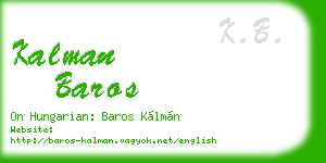 kalman baros business card