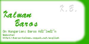 kalman baros business card